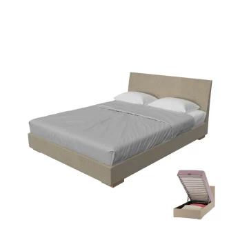 DREAM Ντυμένο κρεβάτι Modeco διπλό με αποθηκευτικό χώρο 